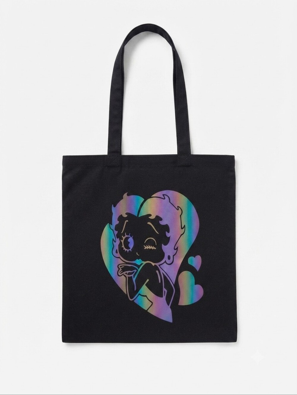 Betty Boop Holographic Black Tote Bag